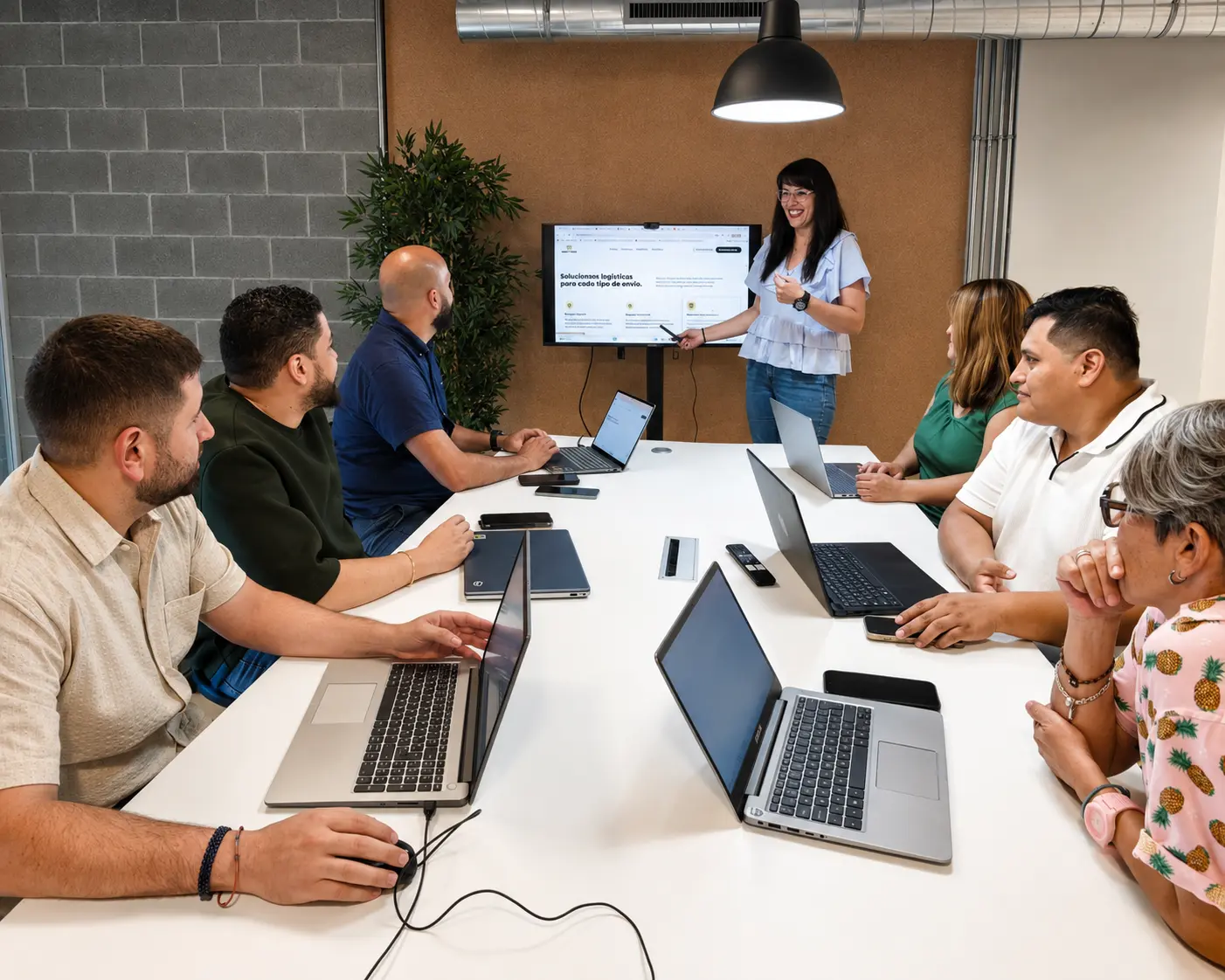 Equipo de CBR Express en una reunión en la oficina de Barcelona